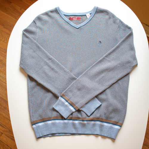 An Original Penguin  Blue and Brown V-Neck Sweater Size Large