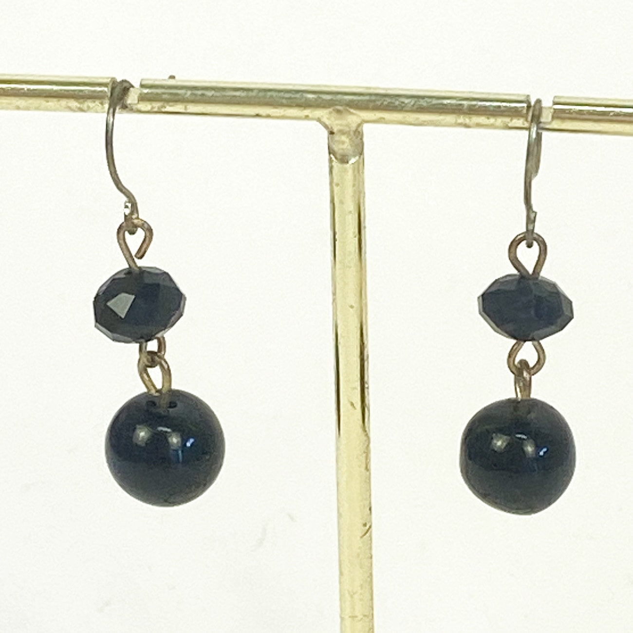 Dangly Earrings Black 1.5 Inches