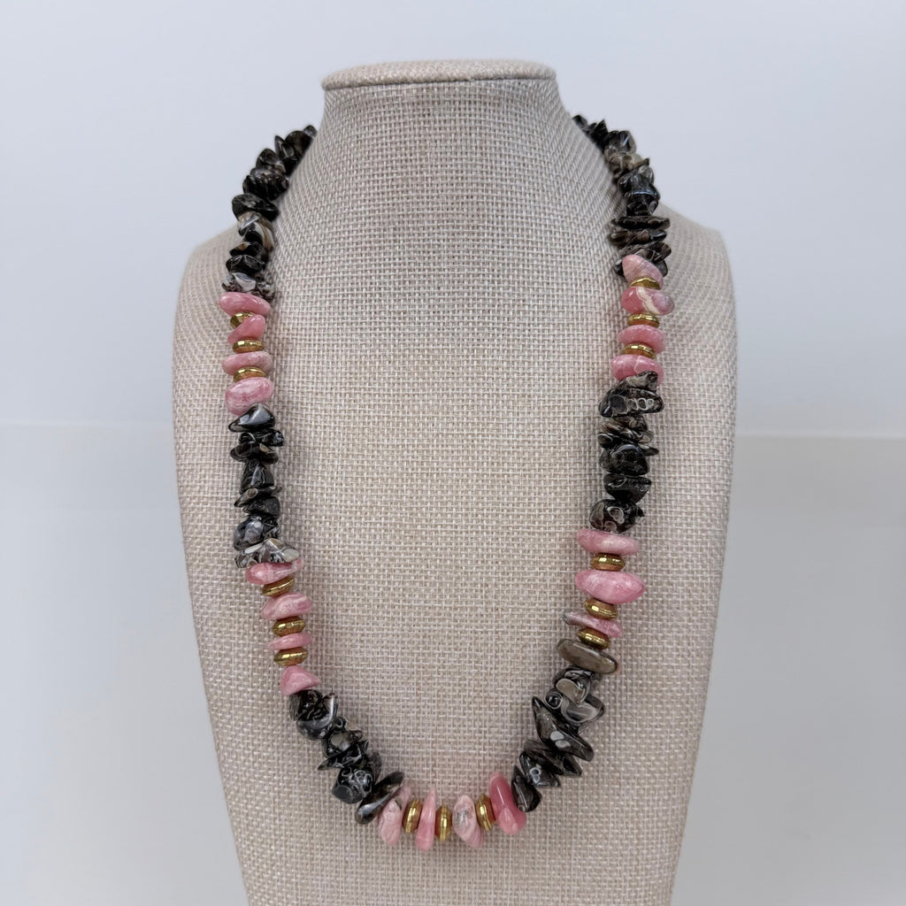 Tumbled Rhodonite Necklace