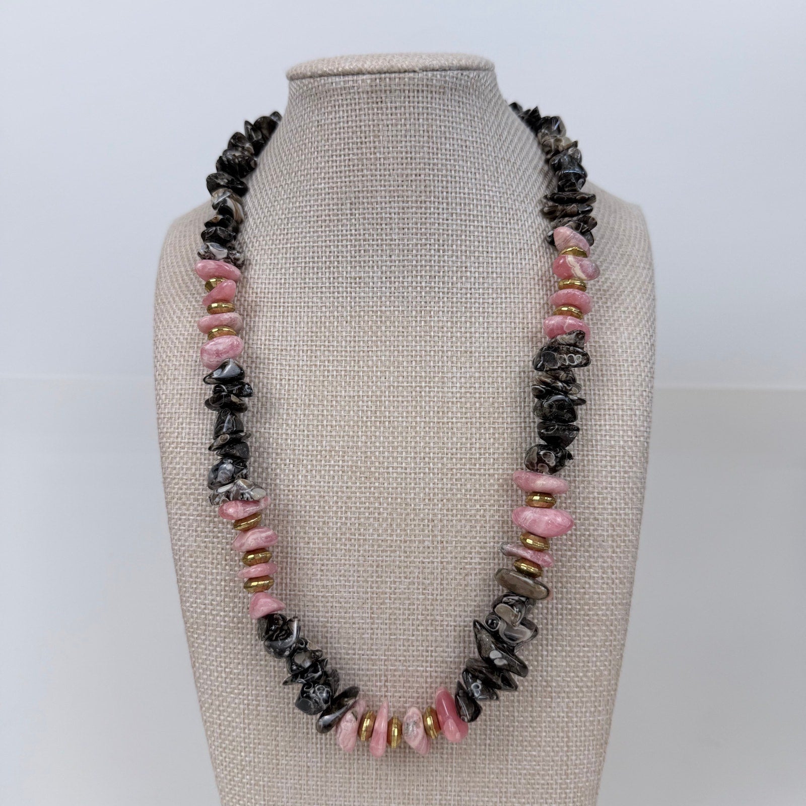 Tumbled Rhodonite Necklace