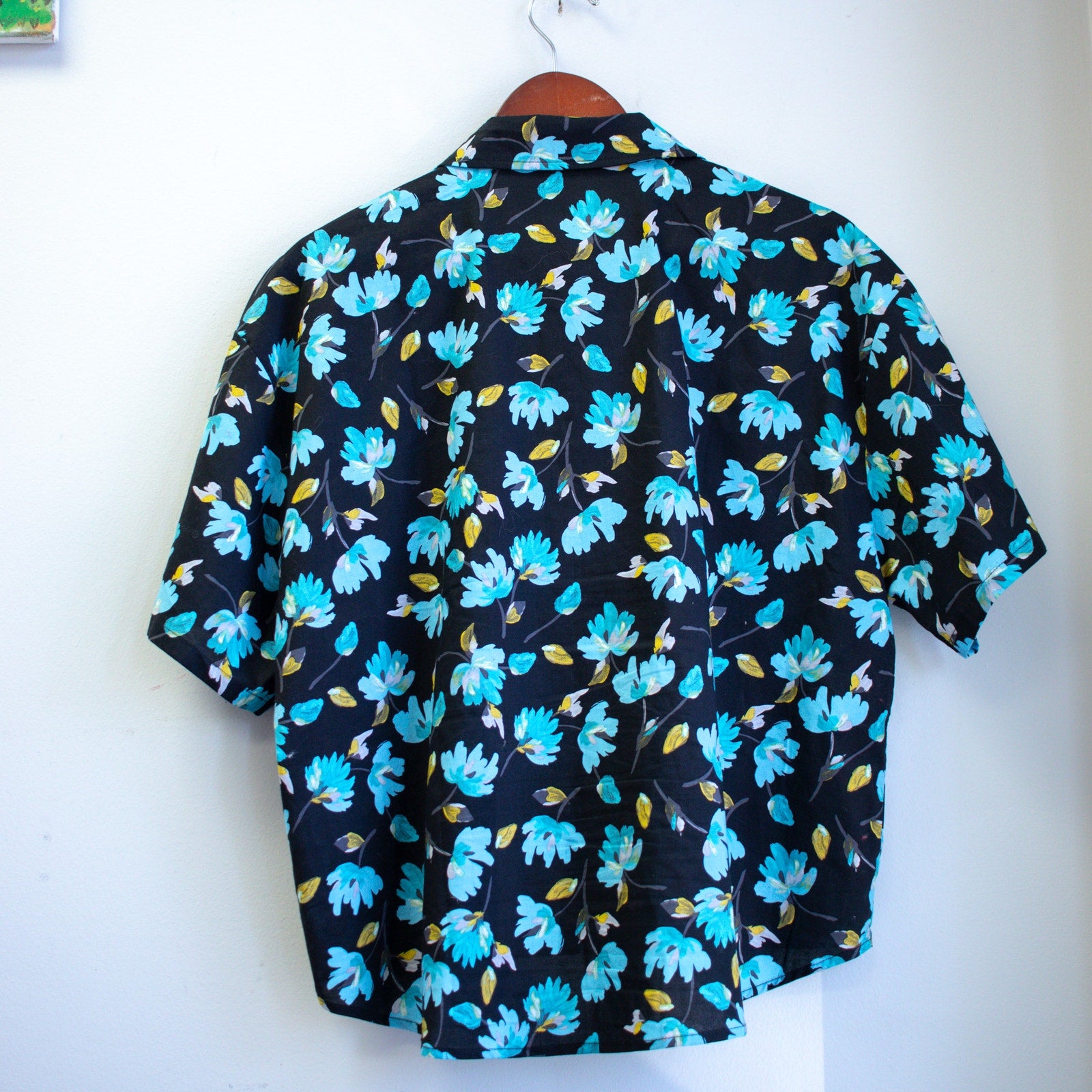 Red Sky Black Floral Shirt and Shorts Matching Set Size XL