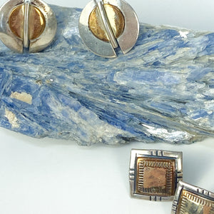 2 Paris Sterling Silver Gold Fill Southwestern Studs
