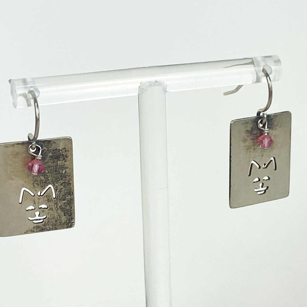 Little Kitty Cat Earrings Sterling Silver