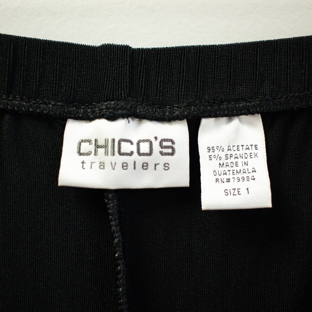 Chicos Travelers Loose Fit Black Leggings Size 1