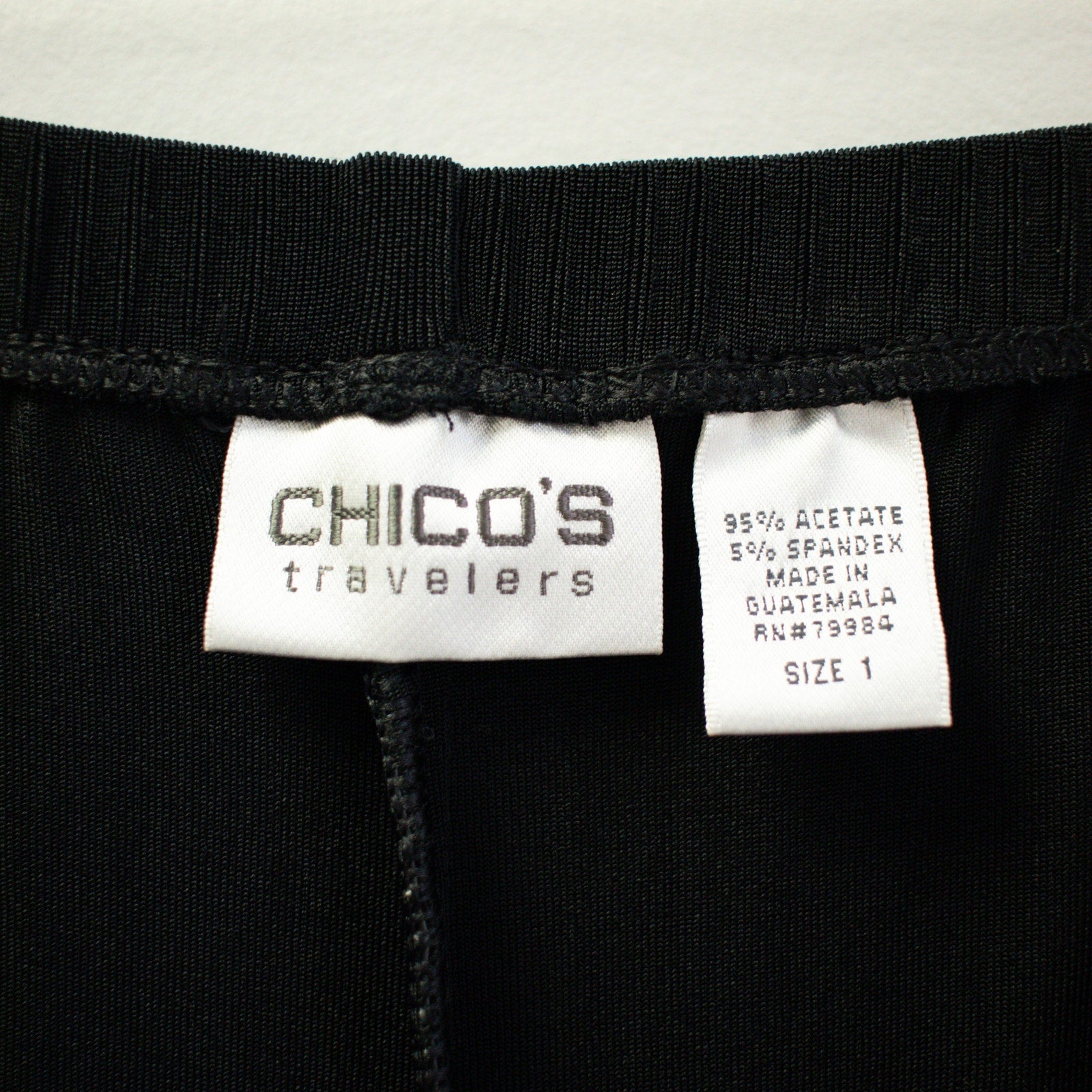Chicos Travelers Loose Fit Black Leggings Size 1