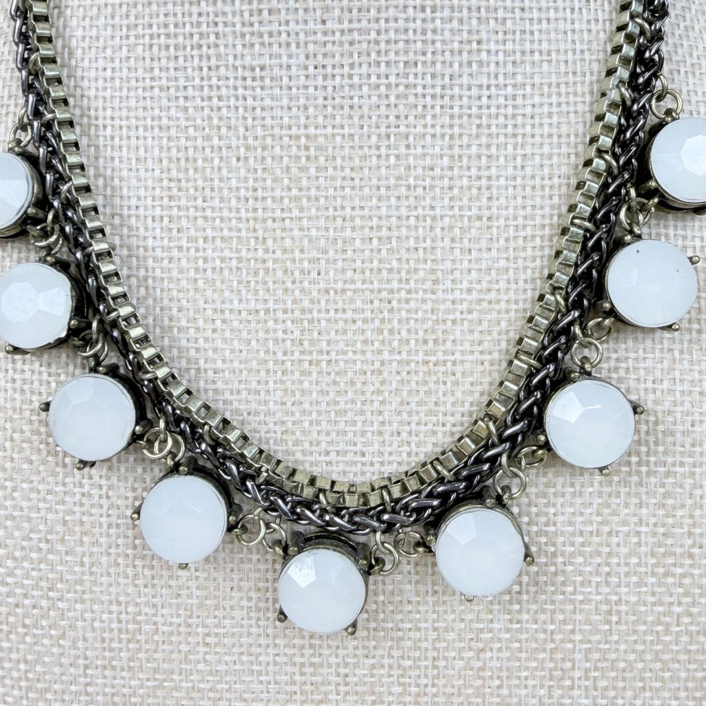 Indie Sleaze Liz Claiborne Costume Jewelry Bib Necklace Gold and Gunmetal