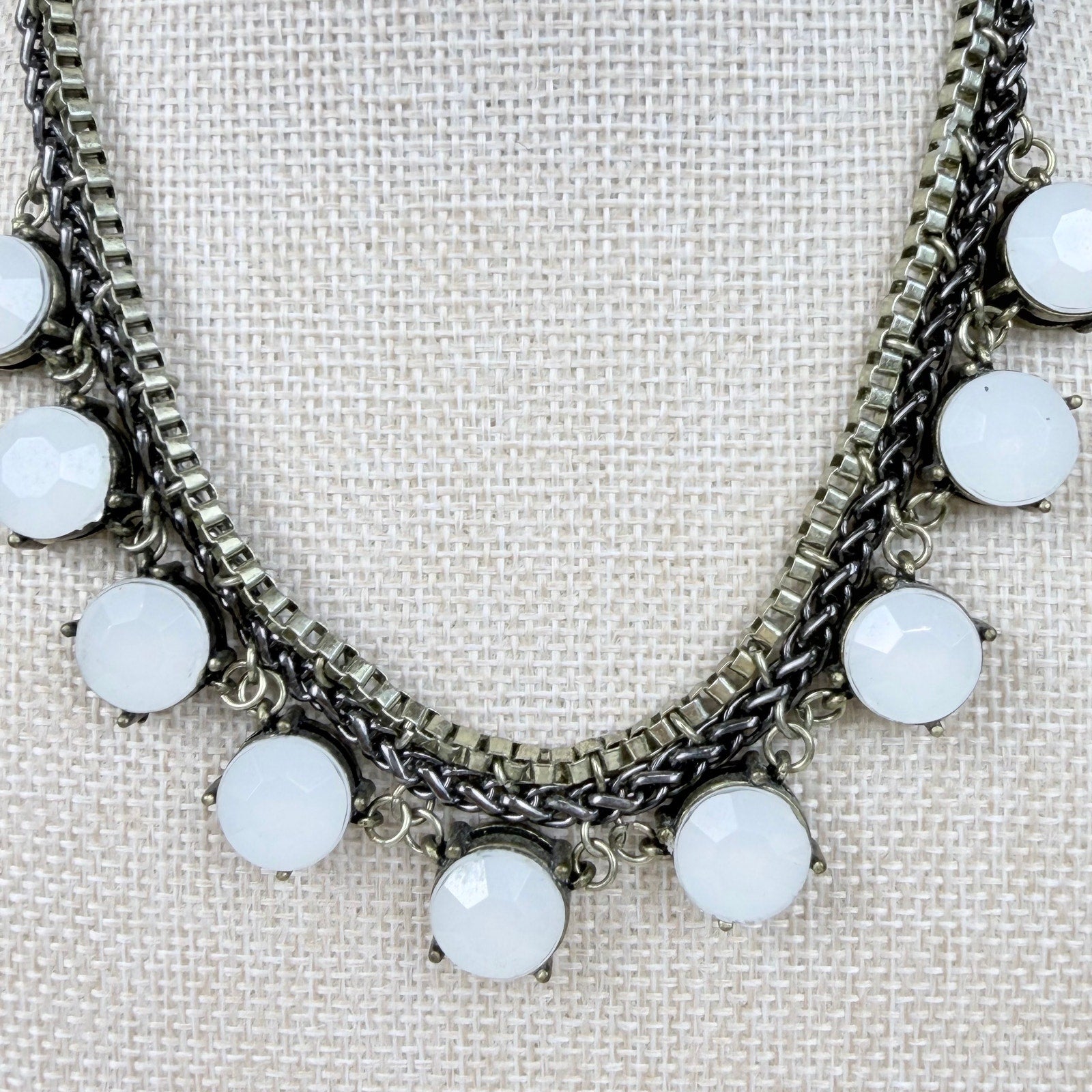 Indie Sleaze Liz Claiborne Costume Jewelry Bib Necklace Gold and Gunmetal
