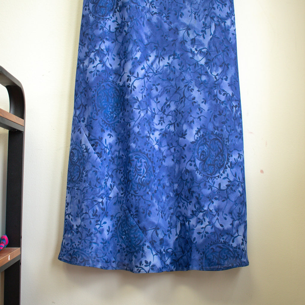Vintage rabbit rabbit rabbit Designs Paisley Blue A-Line Dress Size Small