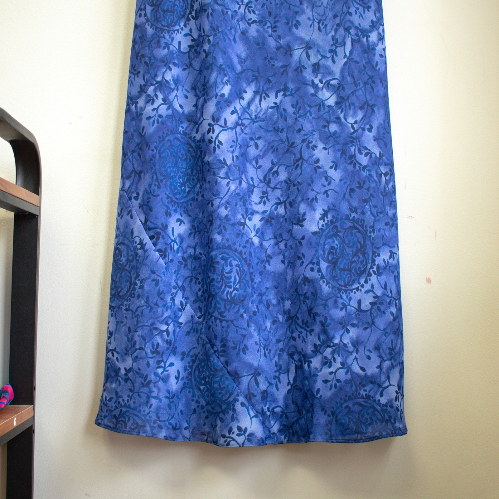 Vintage rabbit rabbit rabbit Designs Paisley Blue A-Line Dress Size Small