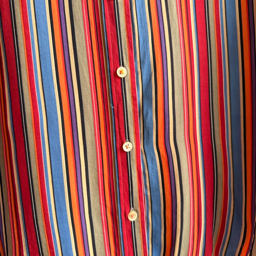 Lauren Ralph Lauren 100% Silk Striped Button-Up Blouse Size Small