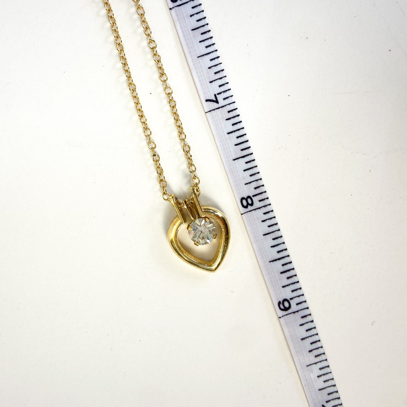 Tuscan Mom Aesthetic Gold Necklace Rhinestone Gold Tone Necklace