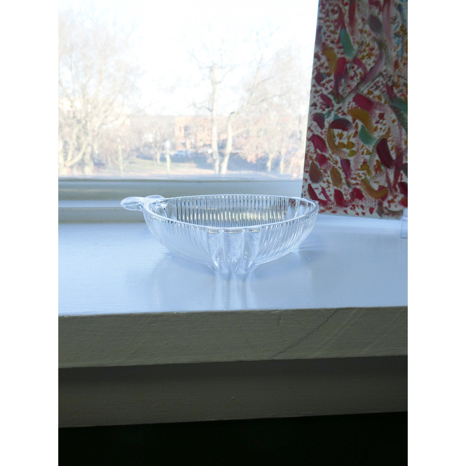 Glass Jewelry Dish Antique Shell Dish