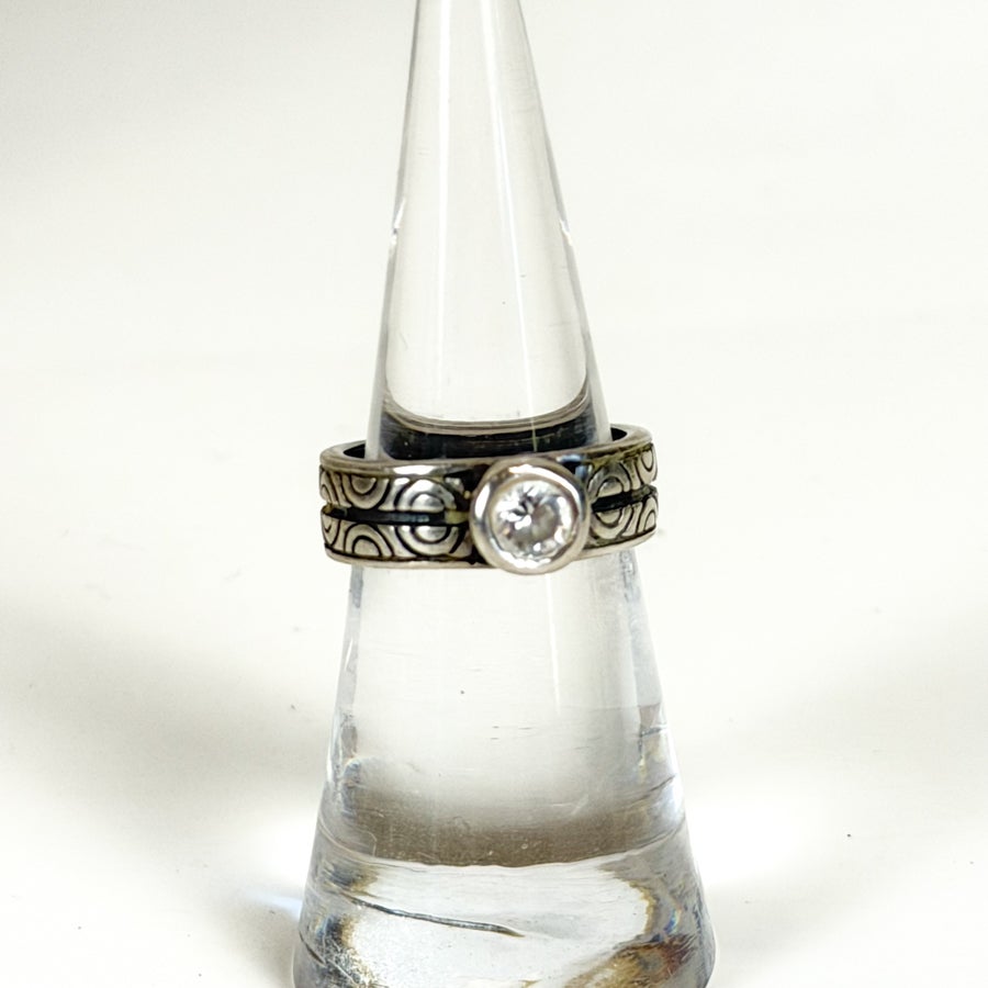 Sterling Silver CZ Ring Size 7