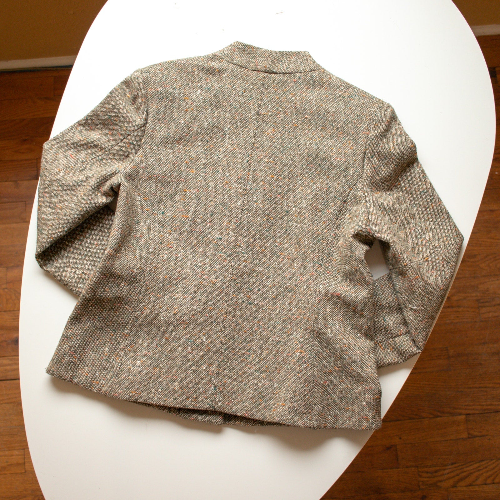 Vintage Green Heather Tweed One Button Blazer Size Medium