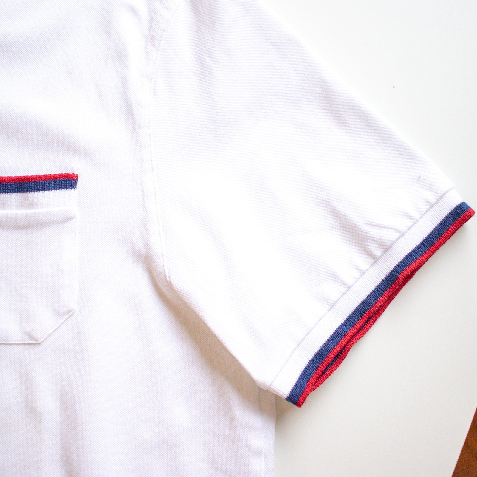 PINK Jerome Pink Red and Blue Striped White Polo Shirt Size Large