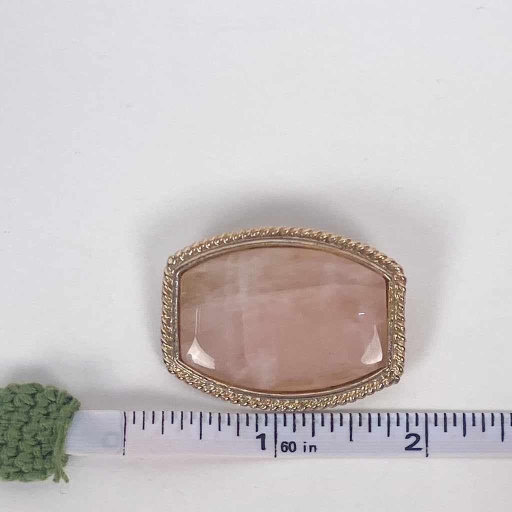 Pink Gemstone Gold Tone Brooch