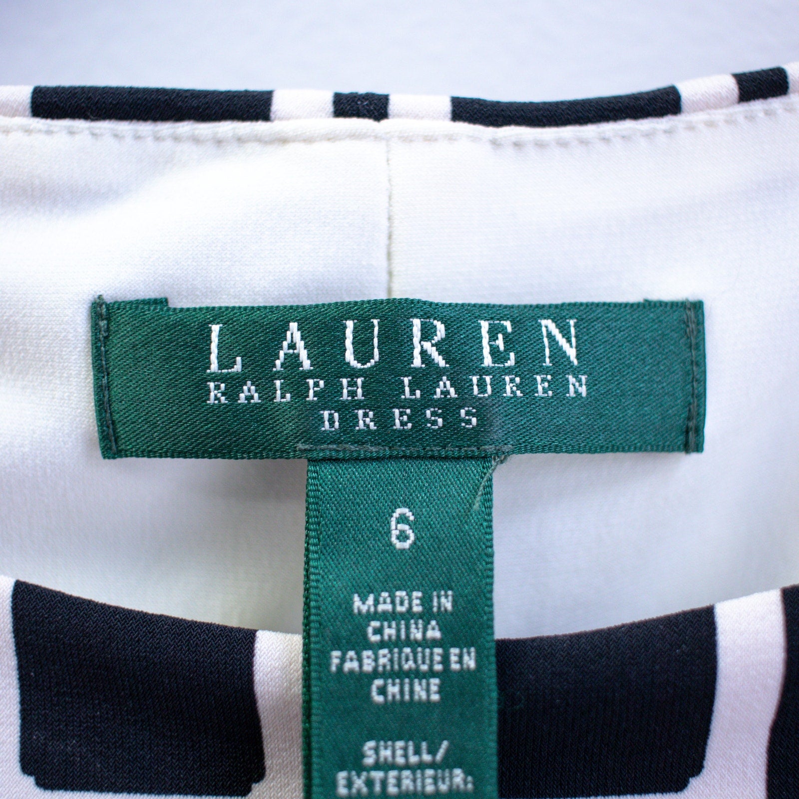 Lauren Ralph Lauren Dress Black & White Geometric Print