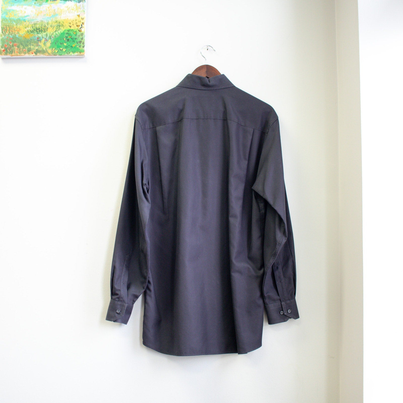 John W. Nordstrom Men's Medium Tailored Black Dress Shirt