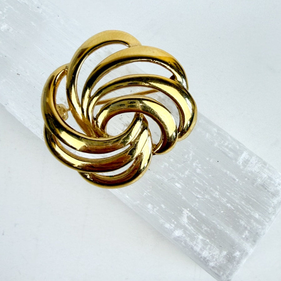 Swirl Brooch Napier Gold Tone Pin