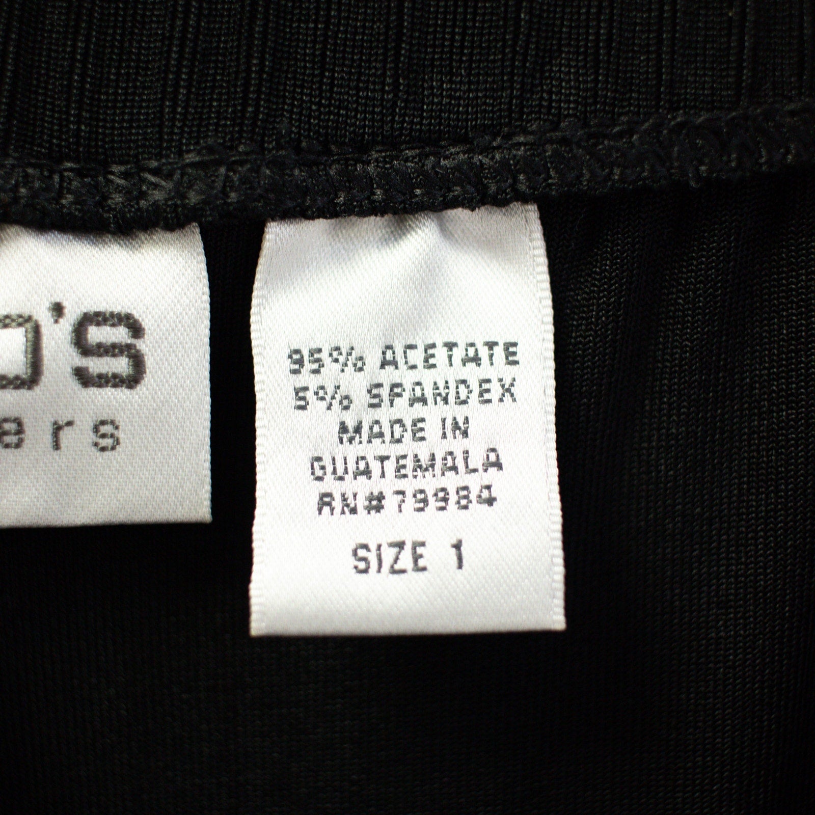 Chicos Travelers Loose Fit Black Leggings Size 1
