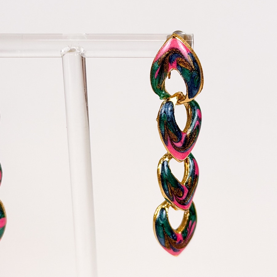 Deadstock Claire's Chunky Enamel Dangly Earrings