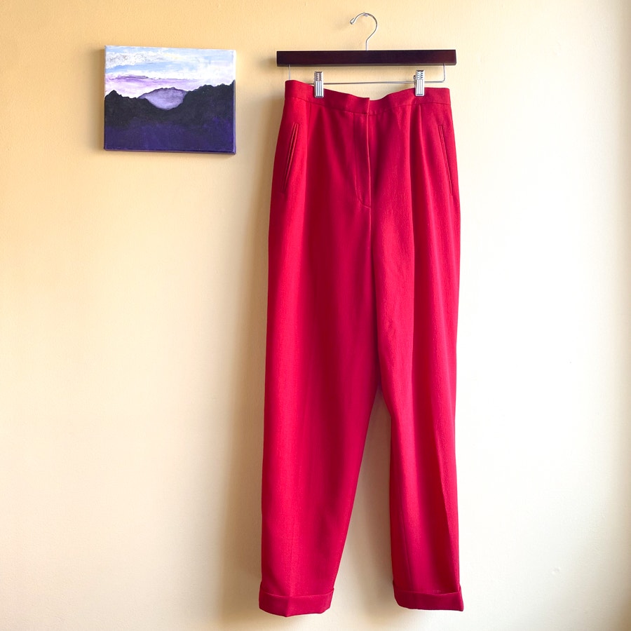 Liz Claiborne 100% Wool Red Trousers Size 10