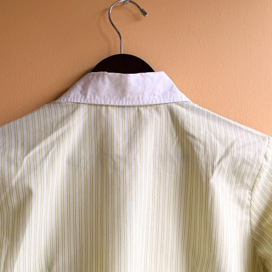 Vintage Light Green Striped Button Down Size Small