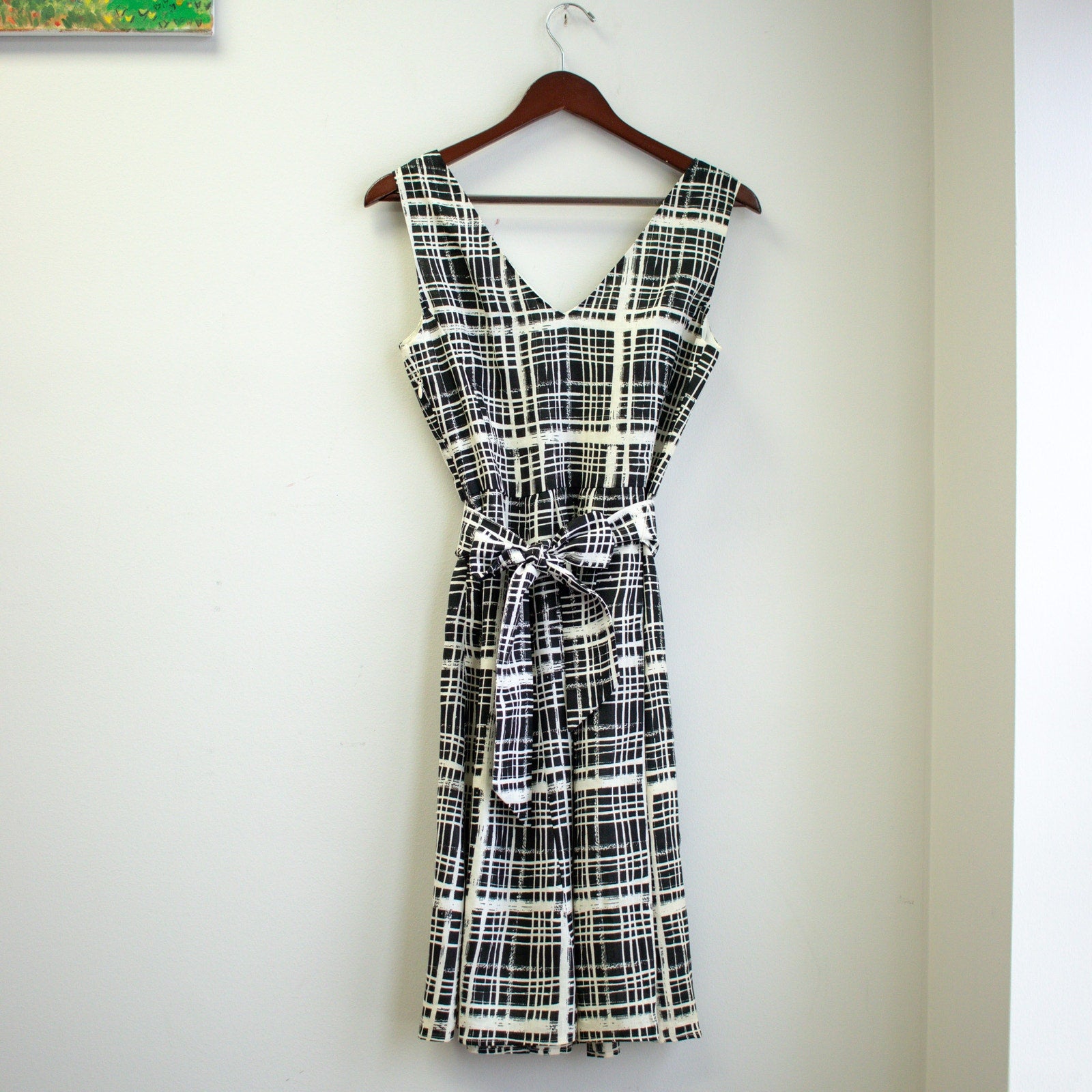 Talbots Plaid Asymmetric Sleeveless Wrap Waist Cocktail Dress Size 6P