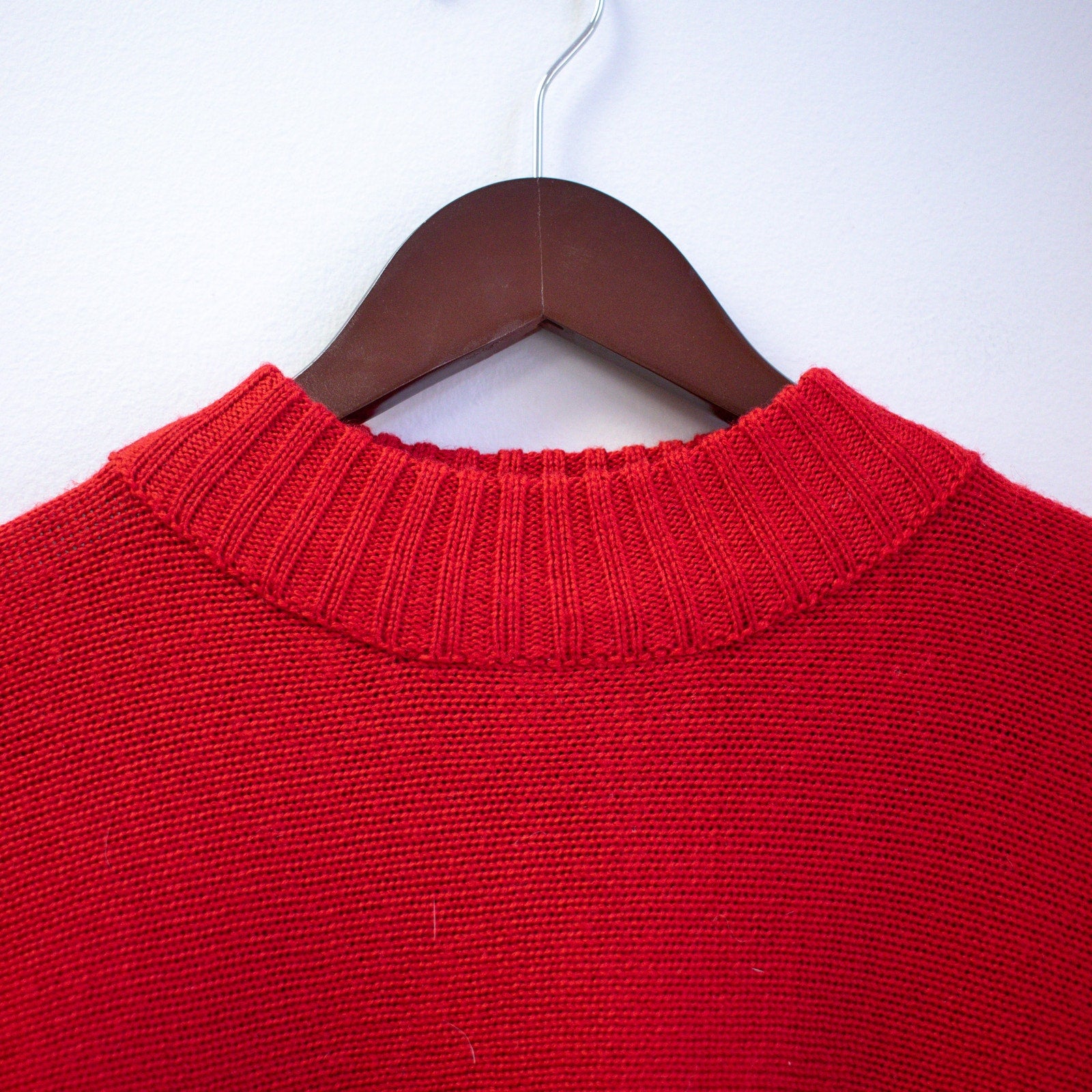 Vintage Red Poncho Long Sleeve Sweater One Size