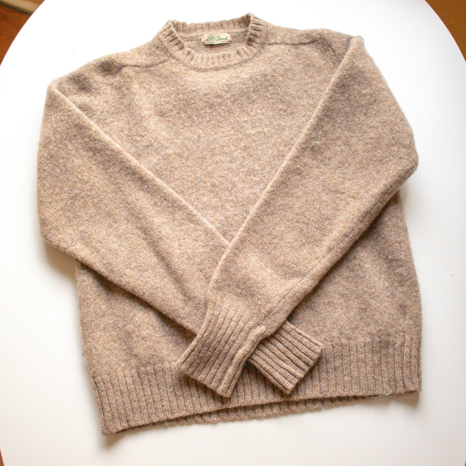 Vintage L.L. Bean 100% Brown Wool Sweater Size S