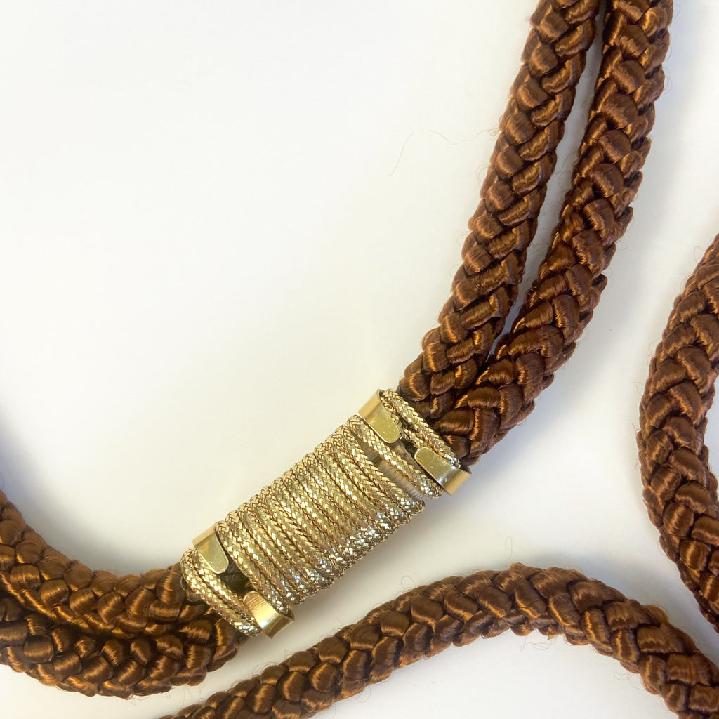 Vintage Rope Belt Peacock Buckle 38 inches Long