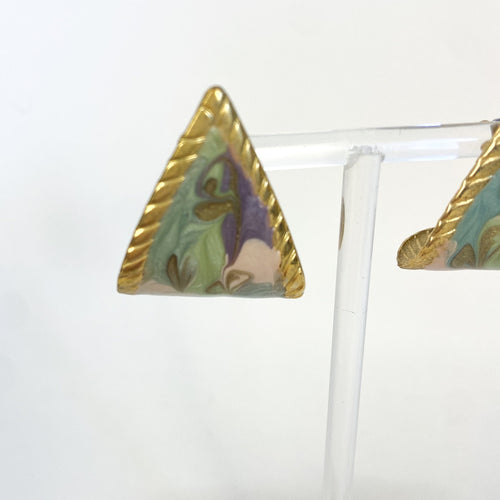 80s Vintage Swirl Enamel Earrings