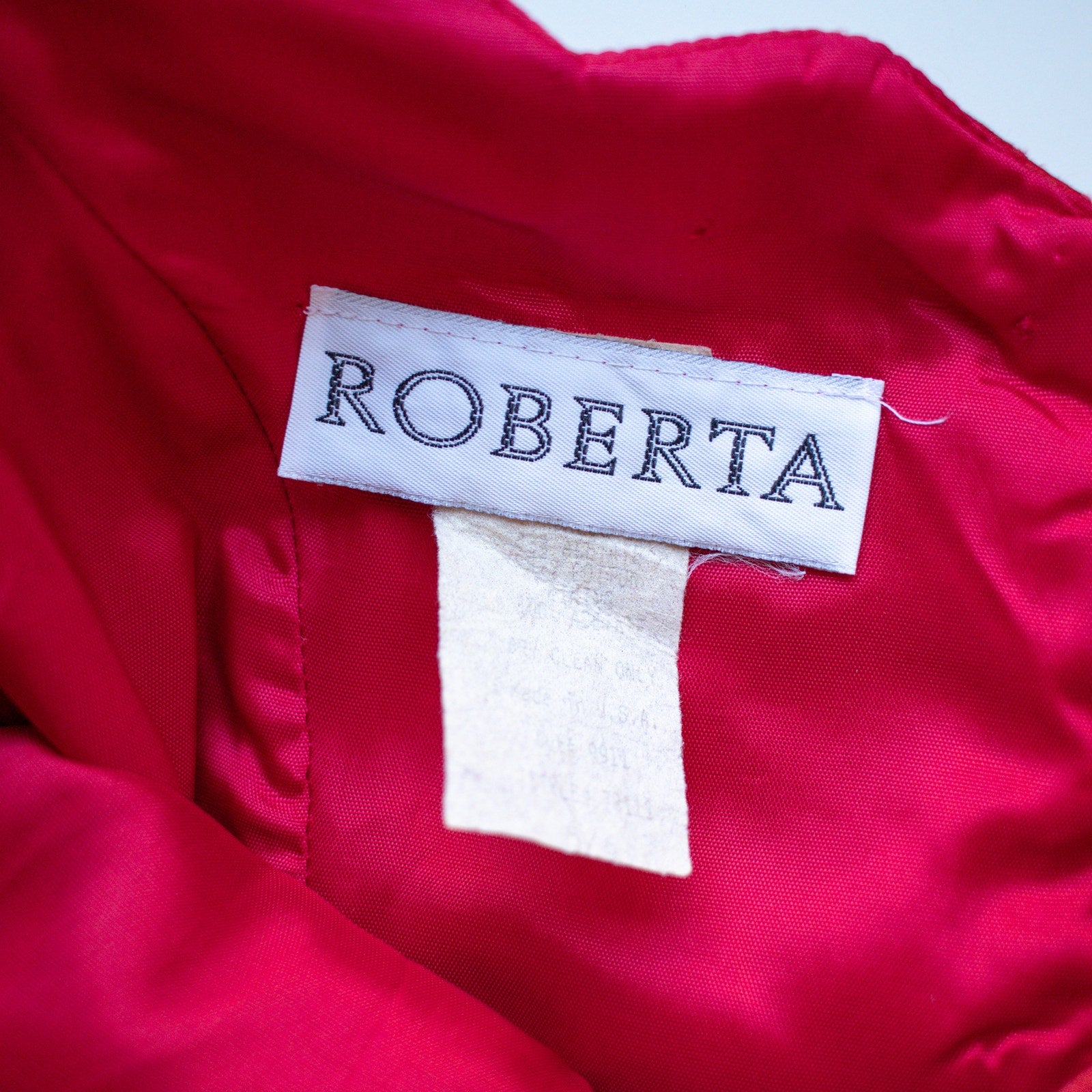 Vintage Red Floral A-Line Knee Length Cocktail Dress Size 5