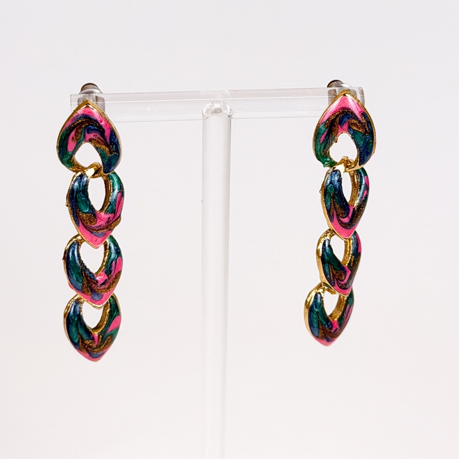 Deadstock Claire's Chunky Enamel Dangly Earrings