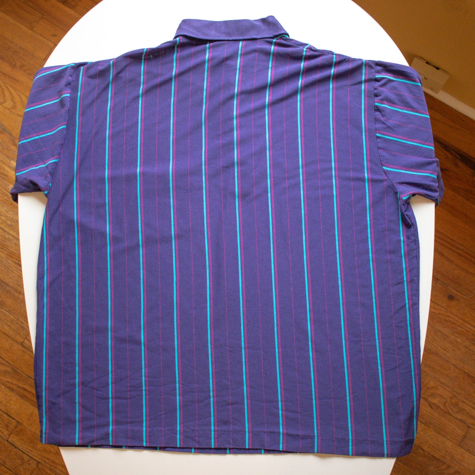 Boulevard For Big Man By Block Purple Striped Polo Size 2X