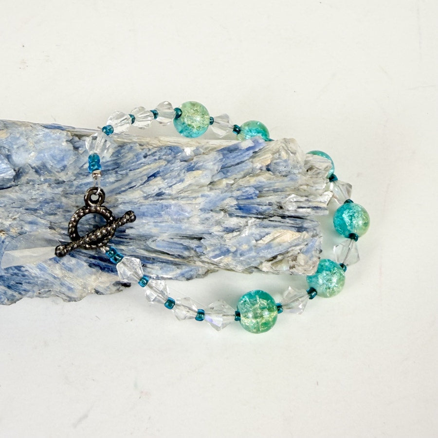 Delicate Blue Beaded Bracelet