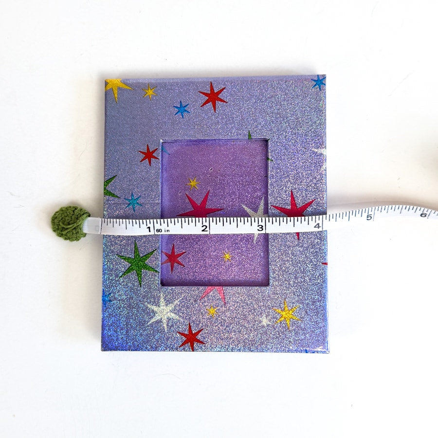 Y2K Purple Frame Smackers Bonne Bell Star Pattern Sparkly Picture Frame