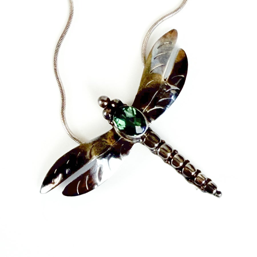 Sterling Silver Dragonfly Pendant Necklace