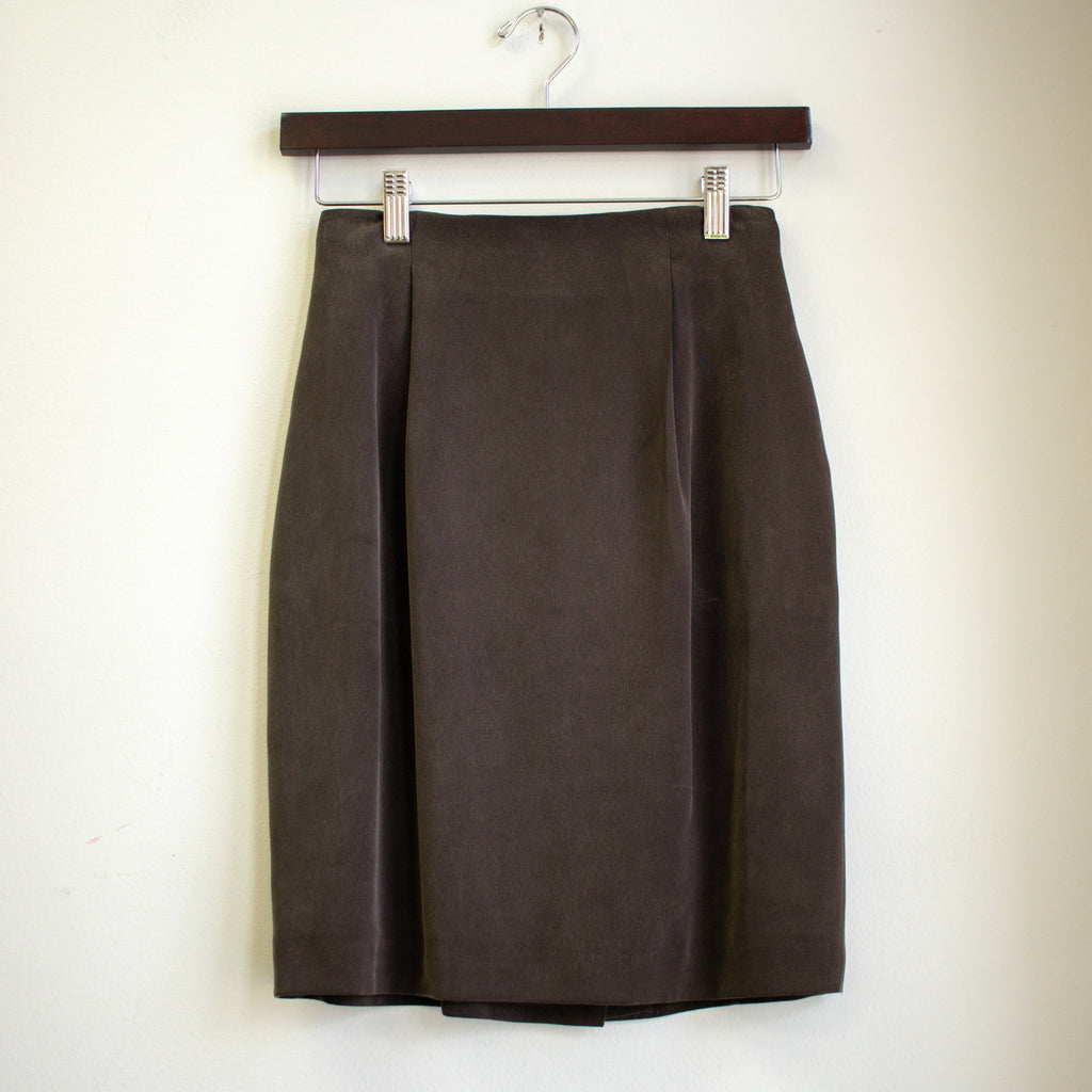 Dana Buchman Petites Muted Brown A-Line Mini Skirt Size Small