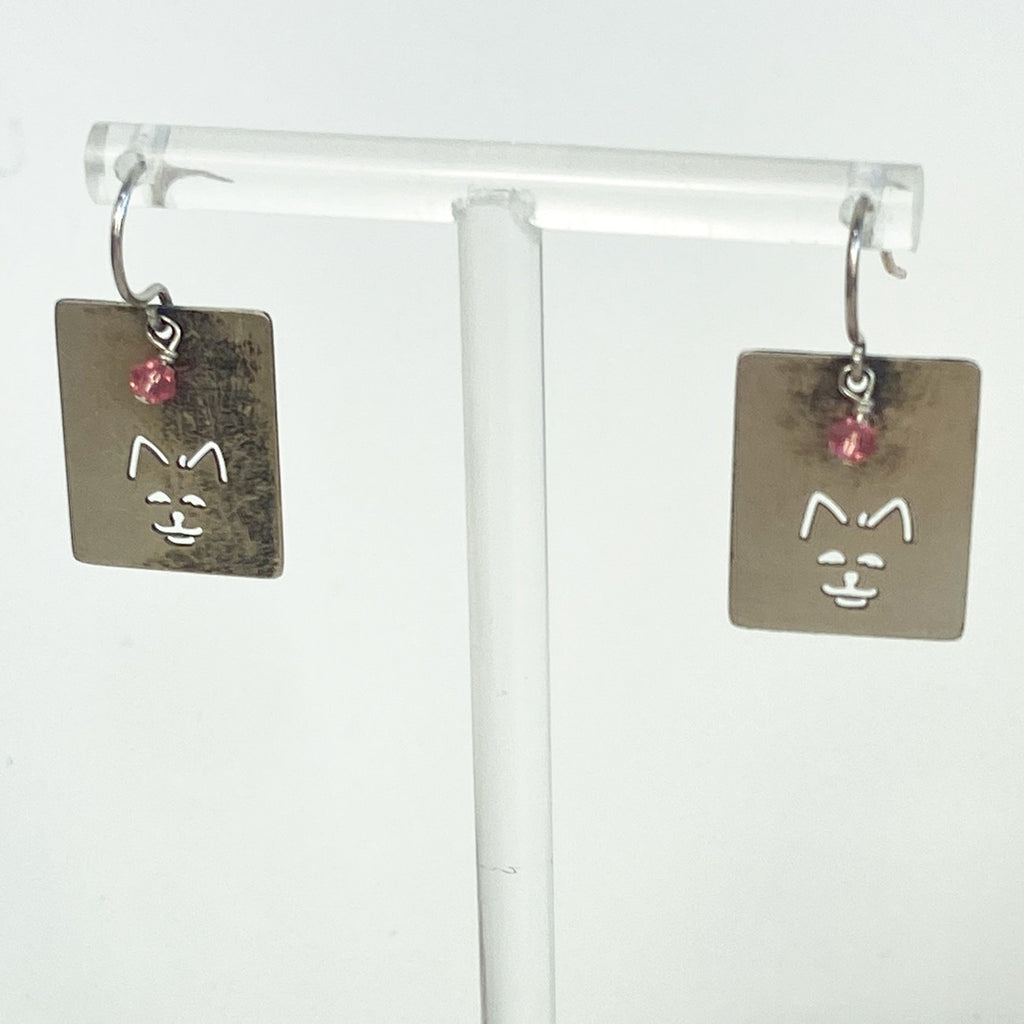 Little Kitty Cat Earrings Sterling Silver