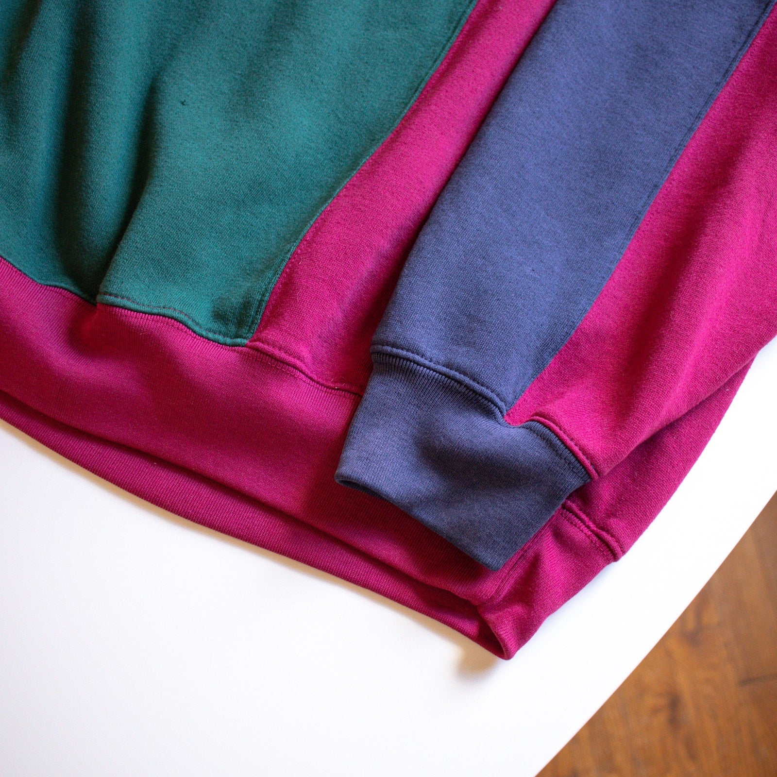 Vintage American Weekend Retro Color Block Collared Sweater Size XL