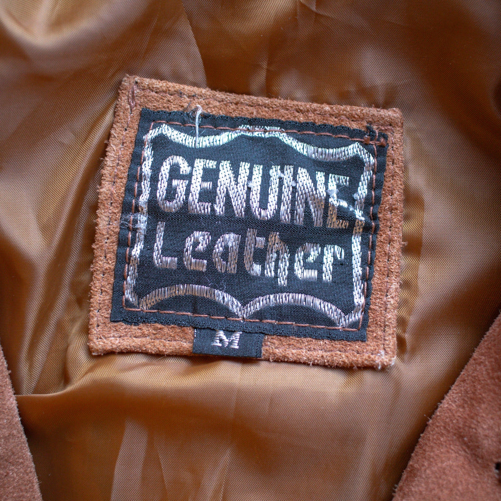 Vintage Genuine Leather Western Traditional Fringed Leather Jacket Size Medium