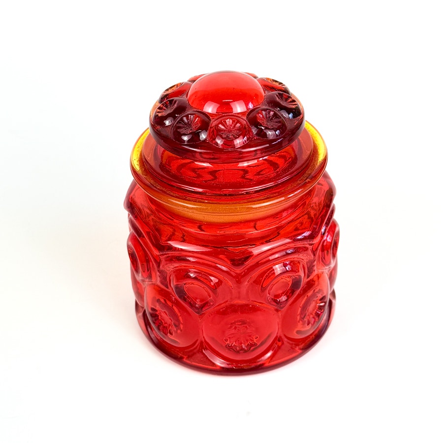 Fairy Jar Moon & Stars Vintage Glass Canister by LE Smith