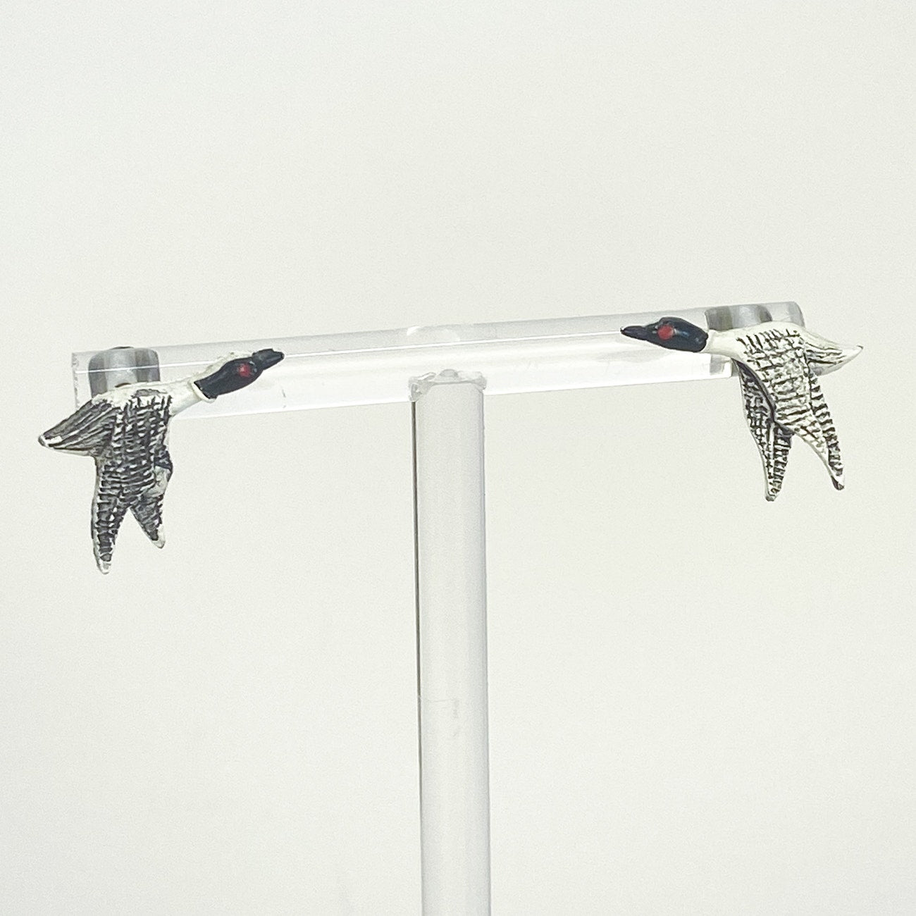 Vintage Loon Stud Bird Earrings