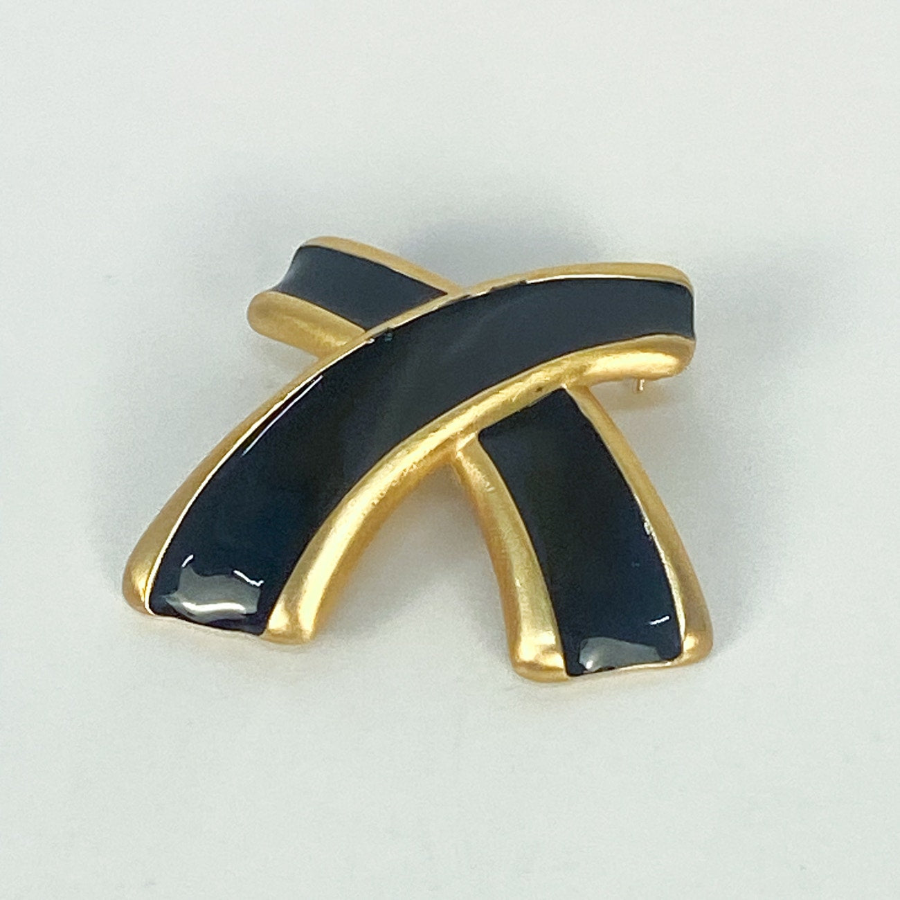 1980s Anne Klein X-Shaped Brooch