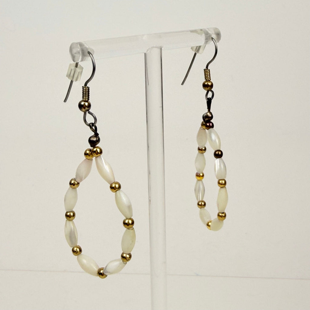 Pearlescent Wire Teardrop Earrings