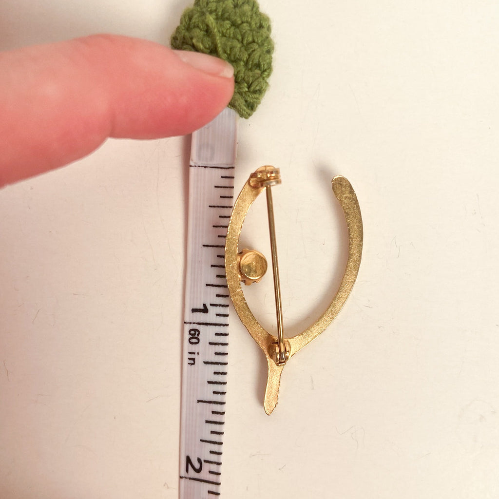 Wishbone Gemstone Brooch