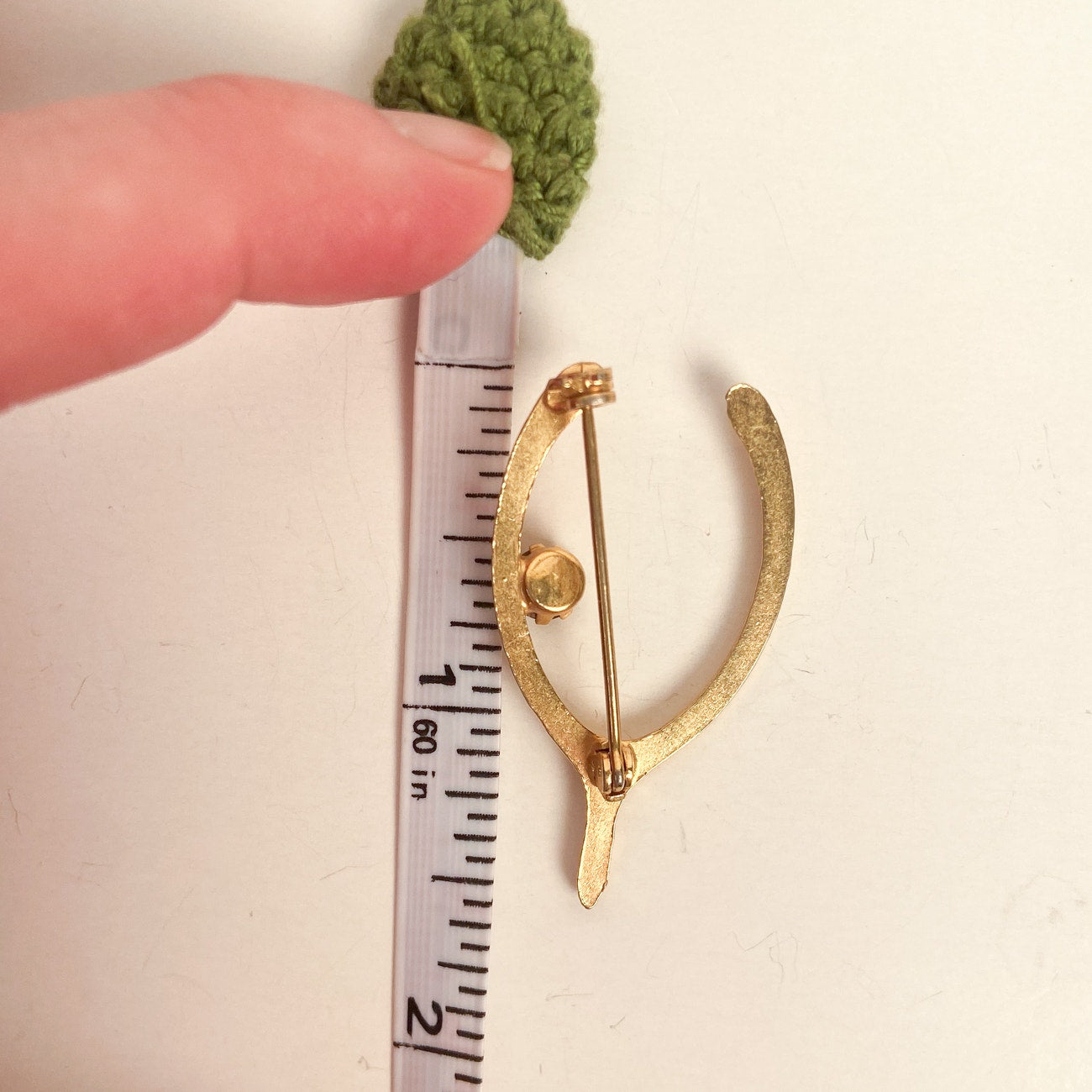 Wishbone Gemstone Brooch