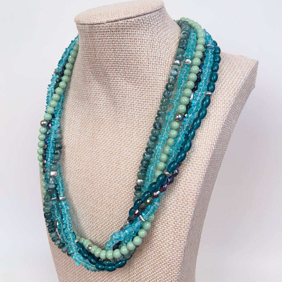 Funky Chunky Multi Layered Rage Against the Beige Beaded Necklace
