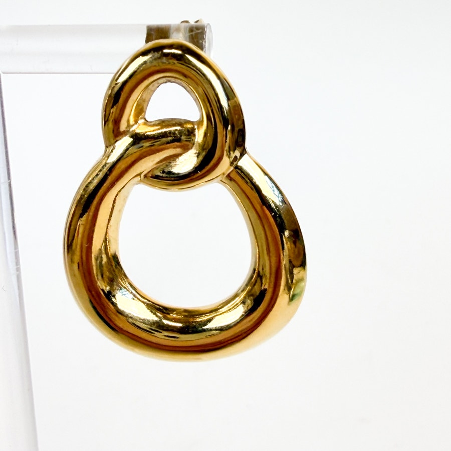 Gold Tone Twisted Post Vintage Classic Earrings